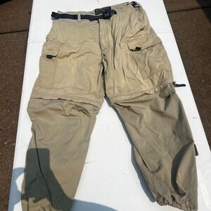 Abercrombie & Fitch Y2K Khaki Cargo Pants Zip Away Shorts 100% Cotton Size Large